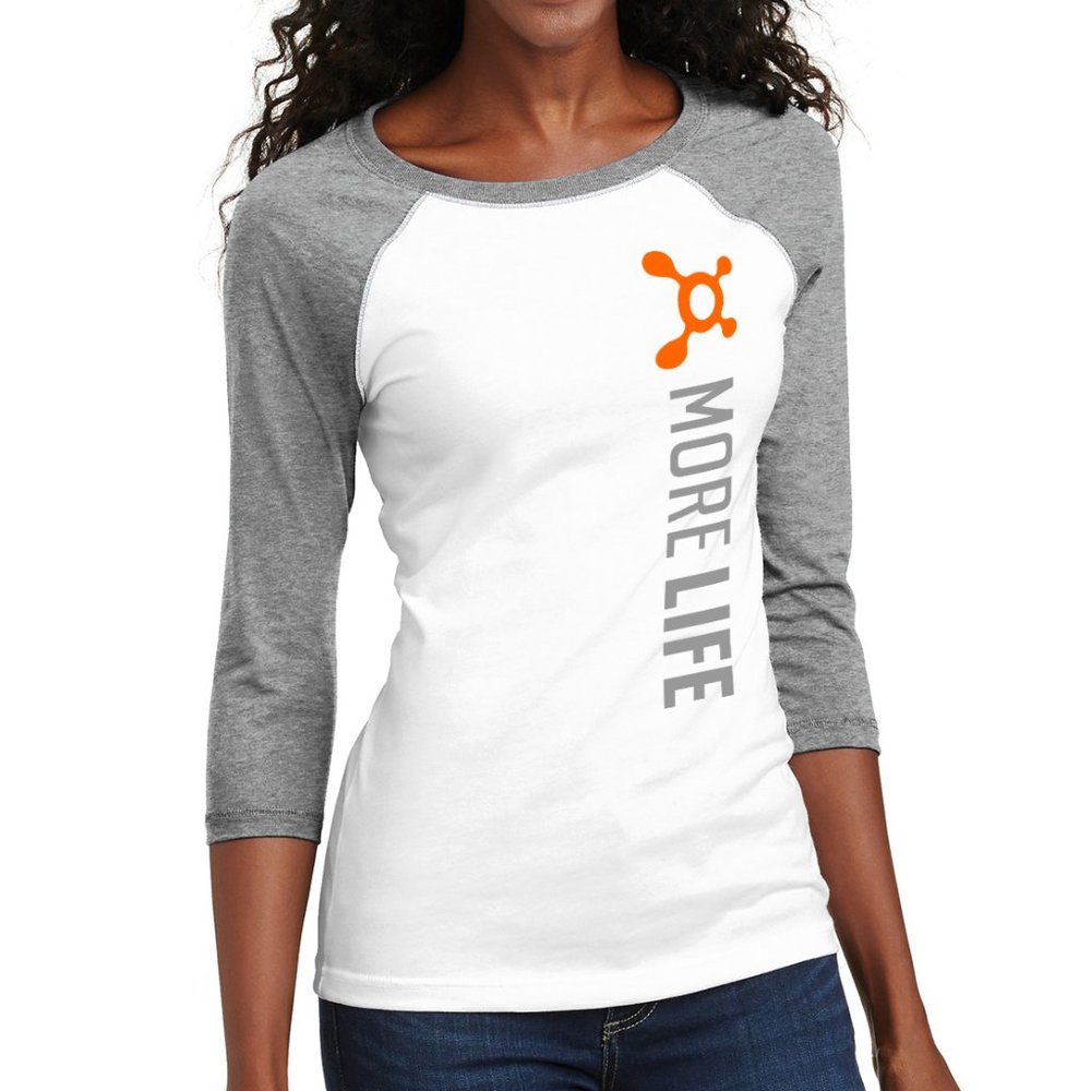 Ladies Orangetheory Baseball raglan Heather/White